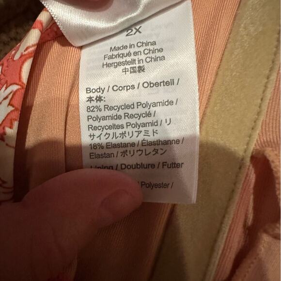 J.‎ Crew O-Ring Bandeau Bikini Swim Top in Tossed Pink Floral Sz 2X NEW - Picture 7 of 8